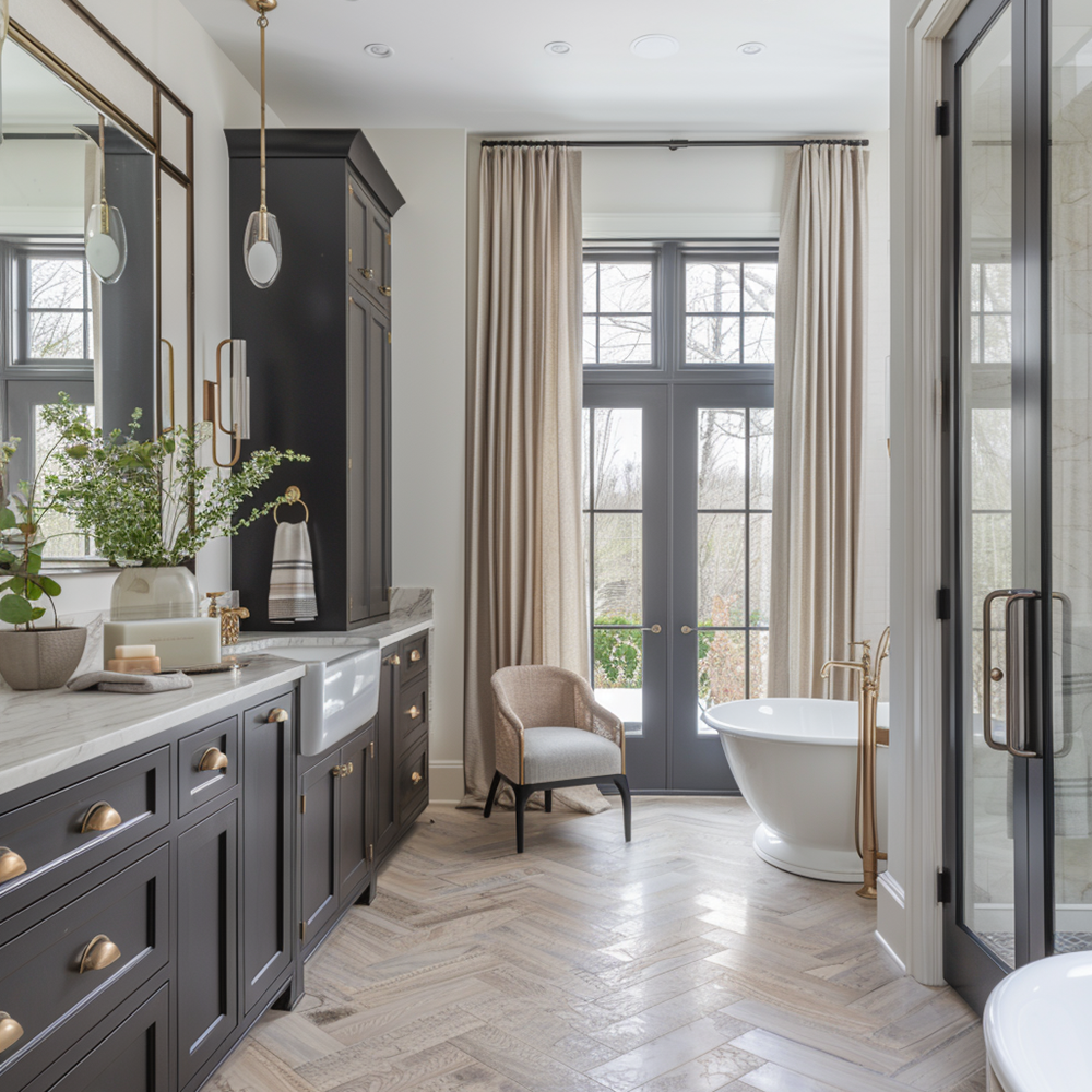 Thalia Textured Bathroom Linen Custom Curtains