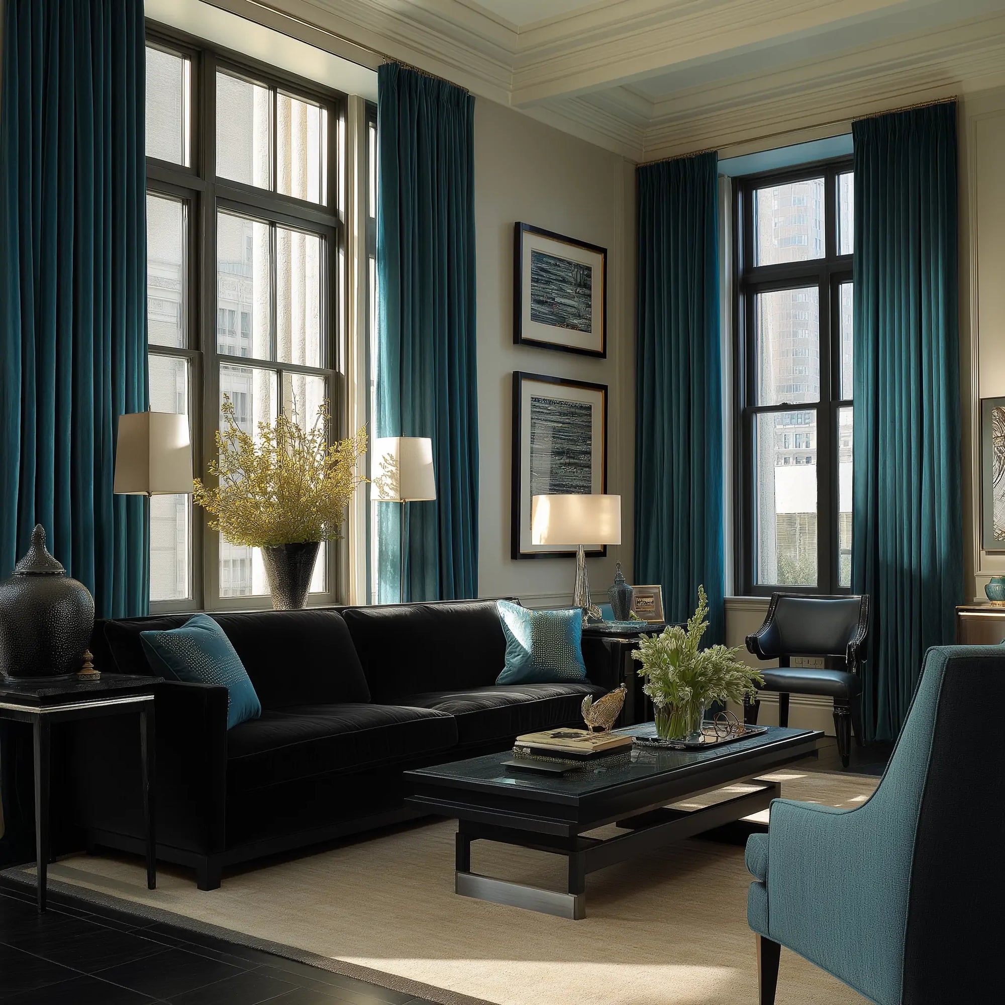Lumora Crystal Pinch Pleat Luxury Velvet Custom Curtains