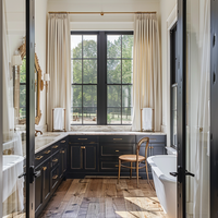 Cozy Heavyweight Linen Woven Bathroom Custom Curtains