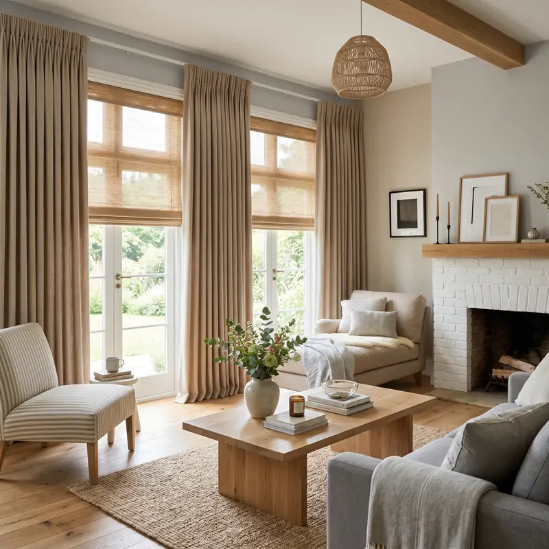 khaki linen curtcurtains