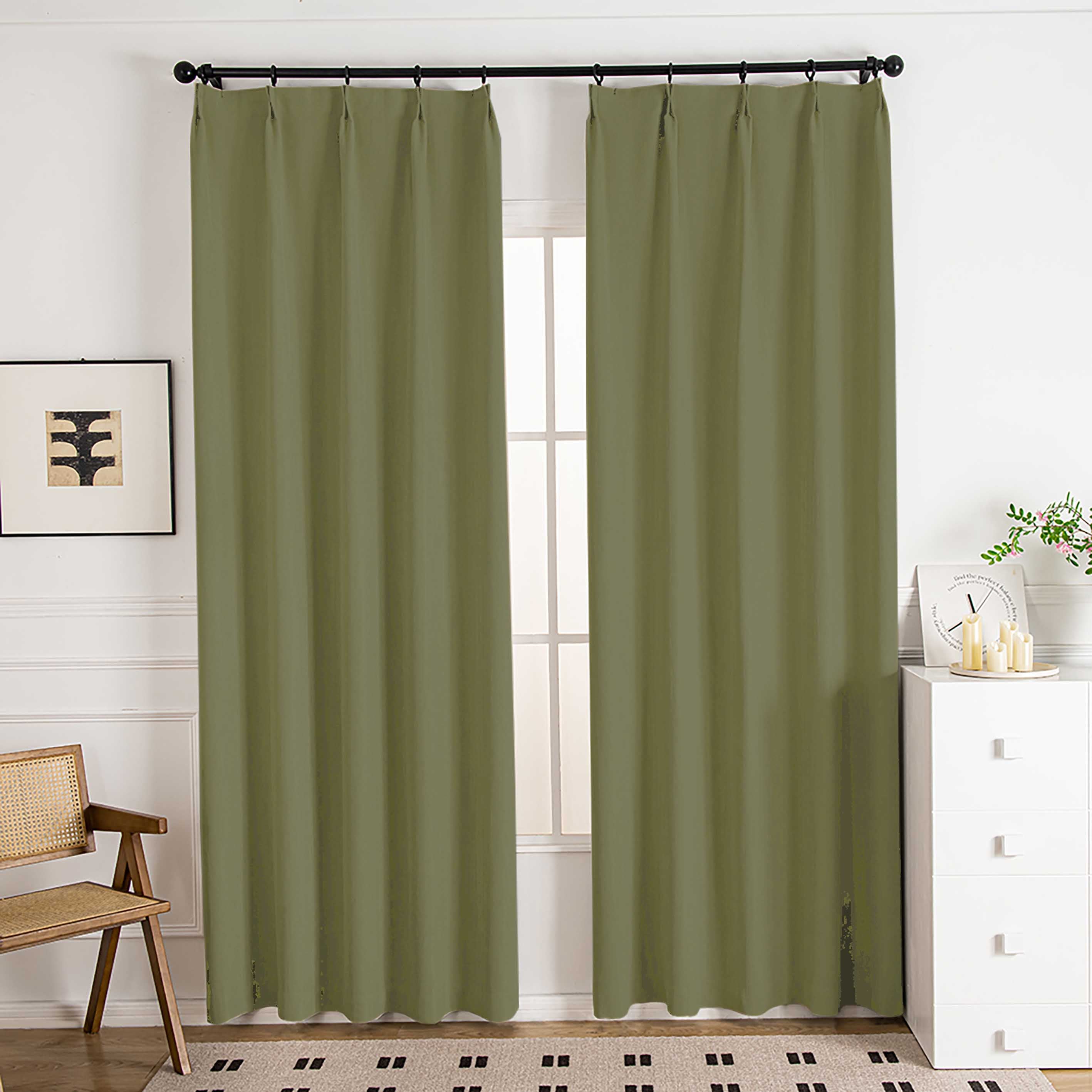 Mivle Stripe Charm Chenille Modern Pleat Custom Curtains