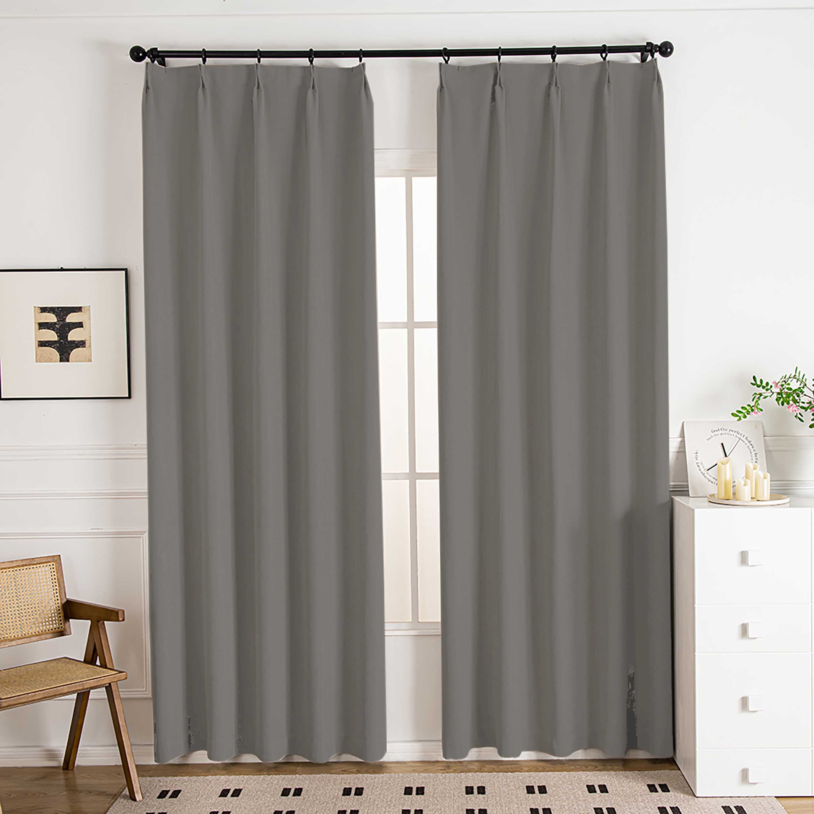 Mivle Stripe Charm Chenille Modern Pleat Custom Curtains