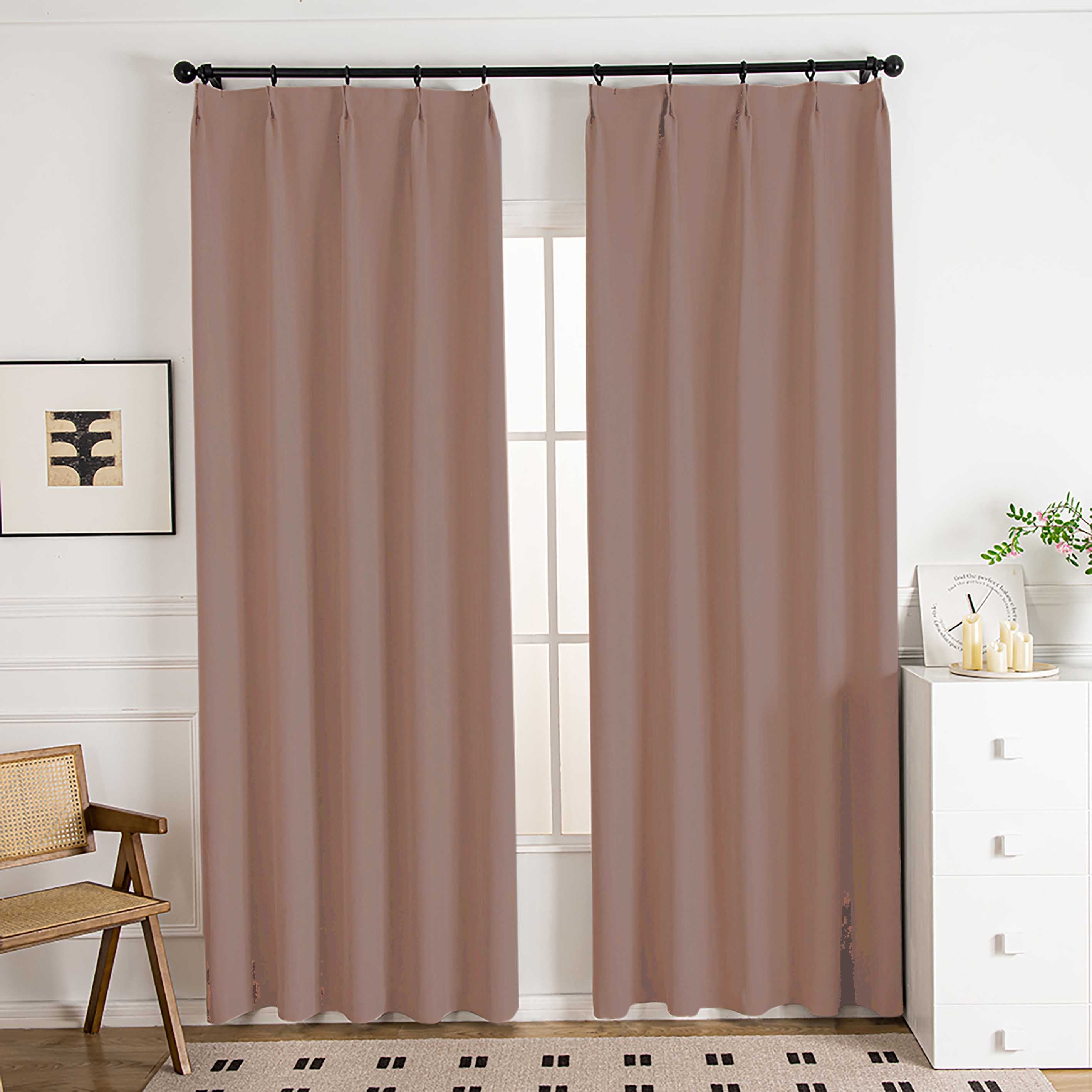 Mivle Stripe Charm Chenille Modern Pleat Custom Curtains