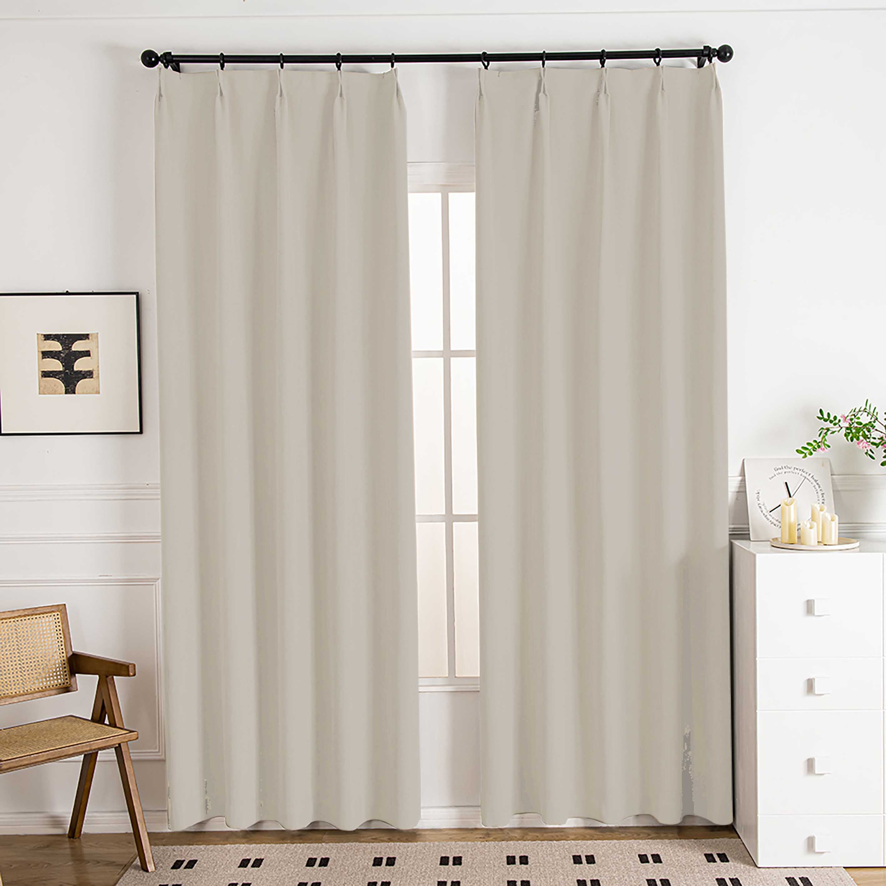 Mivle Stripe Charm Chenille Modern Pleat Custom Curtains