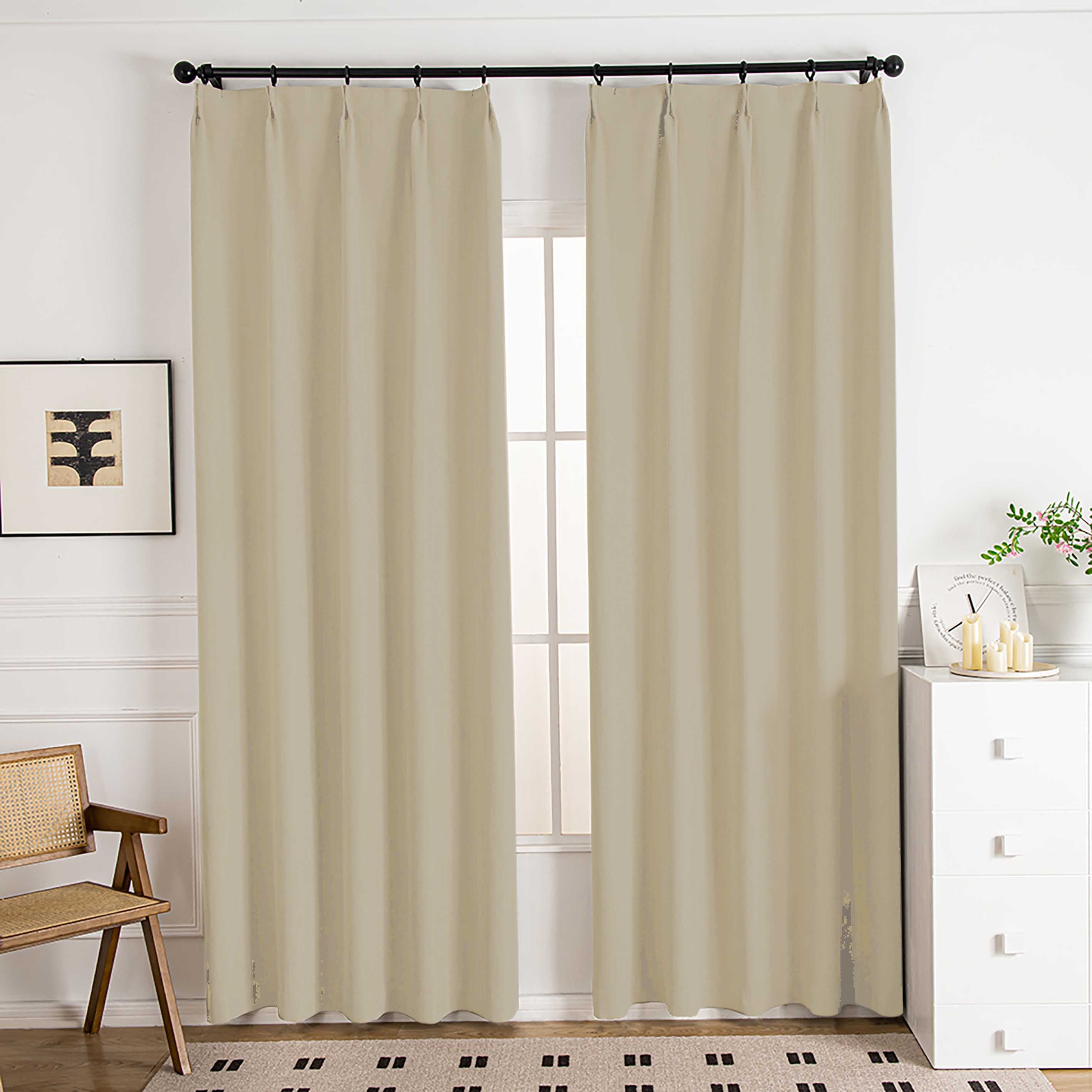 Mivle Stripe Charm Chenille Modern Pleat Custom Curtains