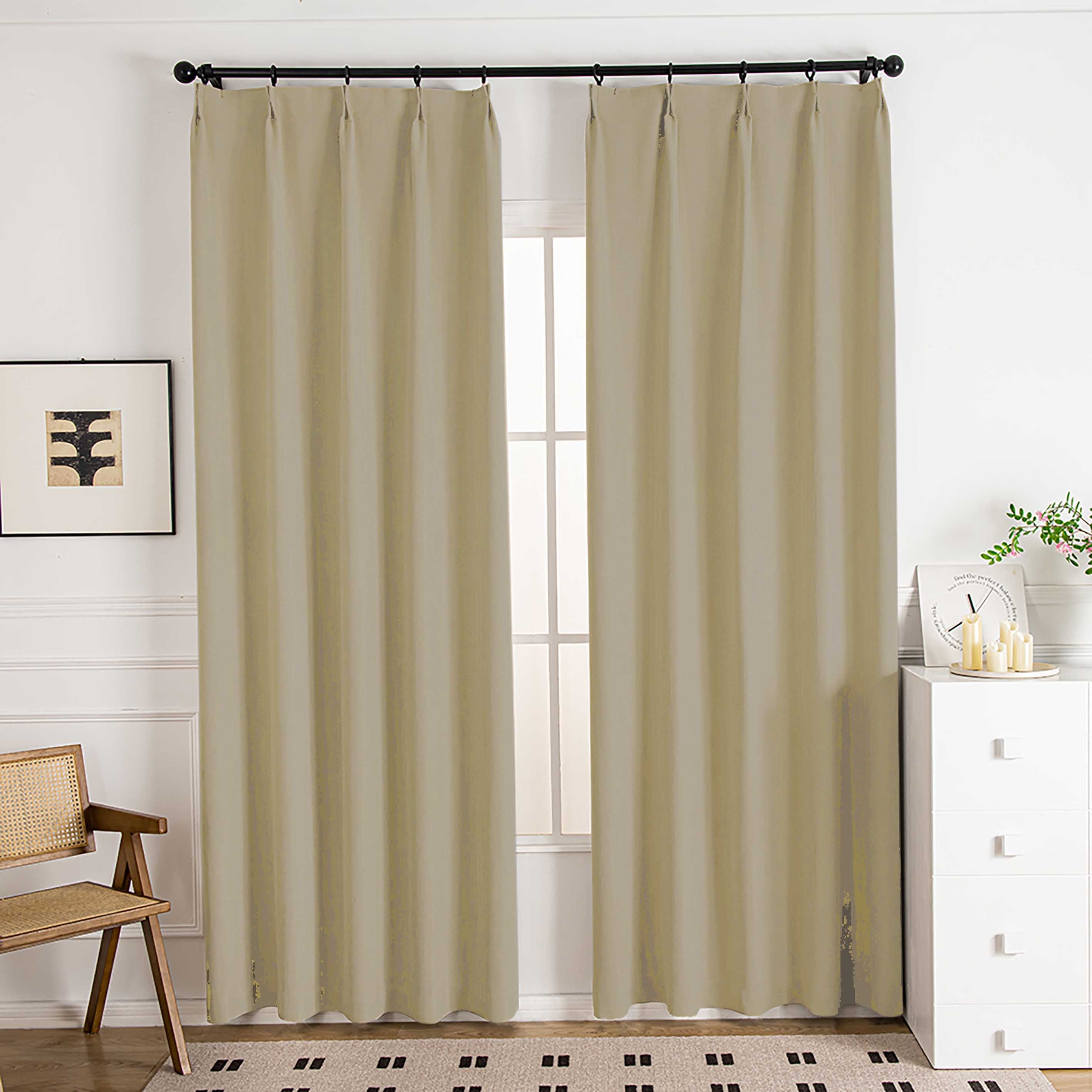 Mivle Stripe Charm Chenille Modern Pleat Custom Curtains