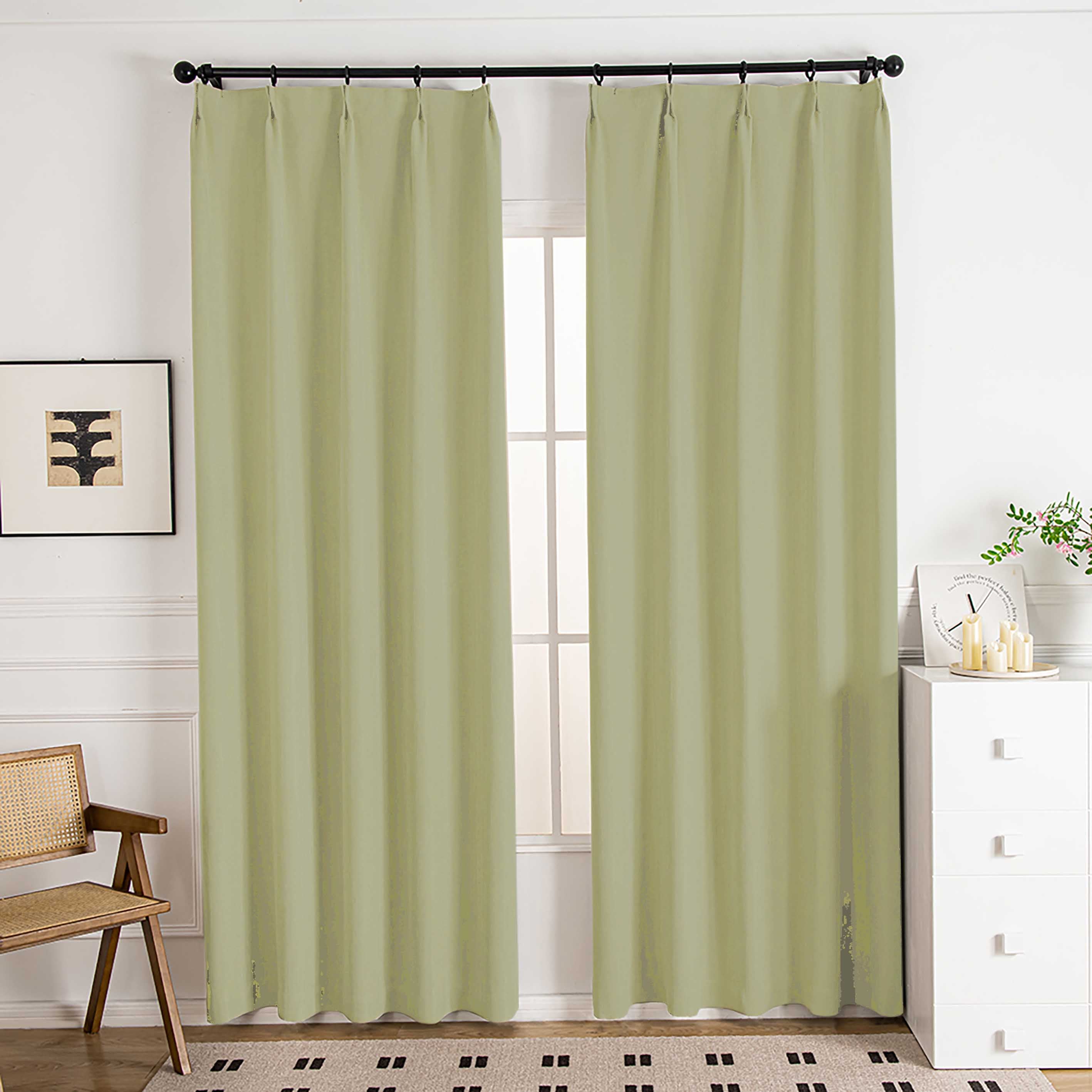 Mivle Stripe Charm Chenille Modern Pleat Custom Curtains