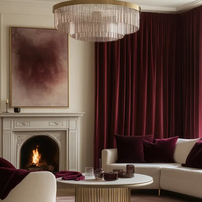 red luxury velvet curtains