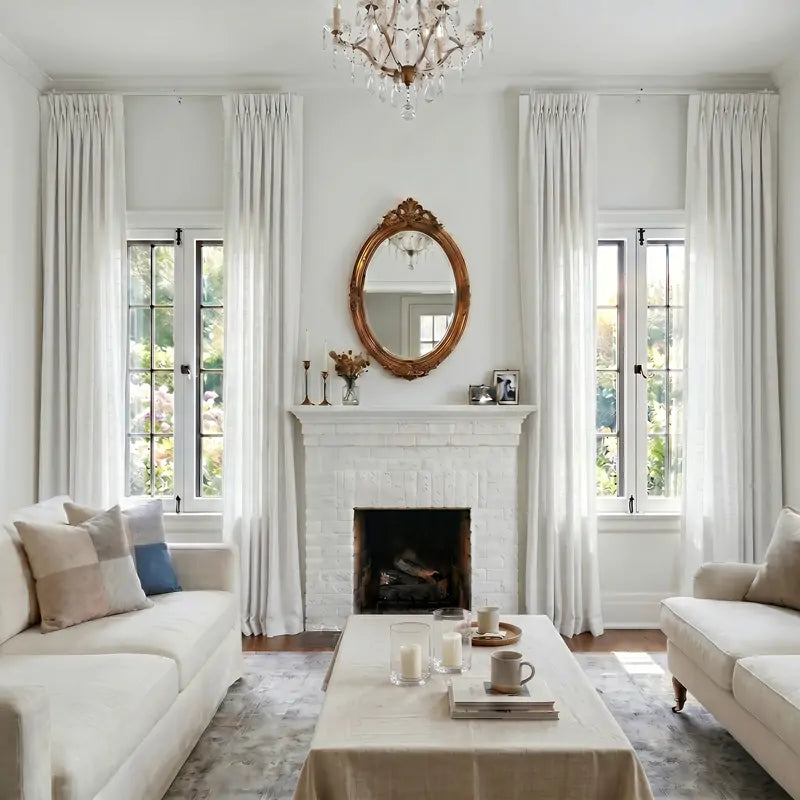 white linen curtains custom curtains