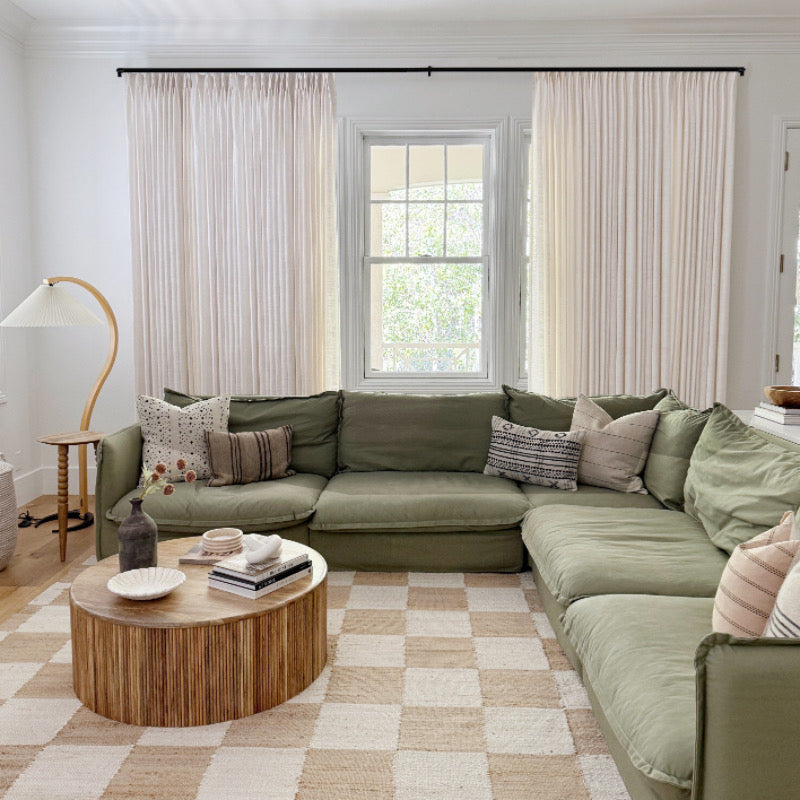 White lorna linen curtains for living room
