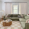 White lorna linen curtains for living room