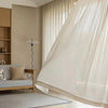 Seren Natural Small Plaid Linen Grommet Soft Top Custom Curtains Seren